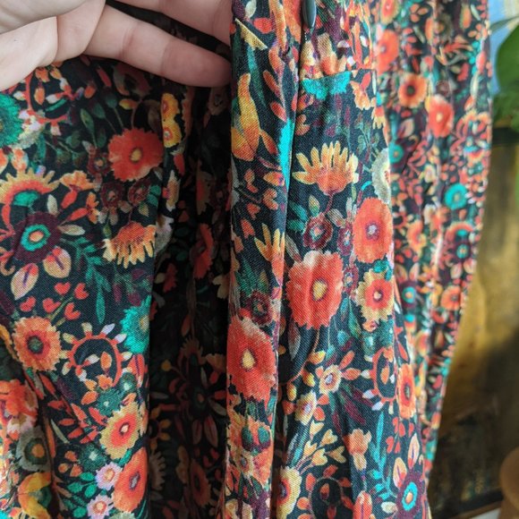 Floral Bell Wide Sleeve Dress H&M sz6 multicolor - Picture 8 of 9